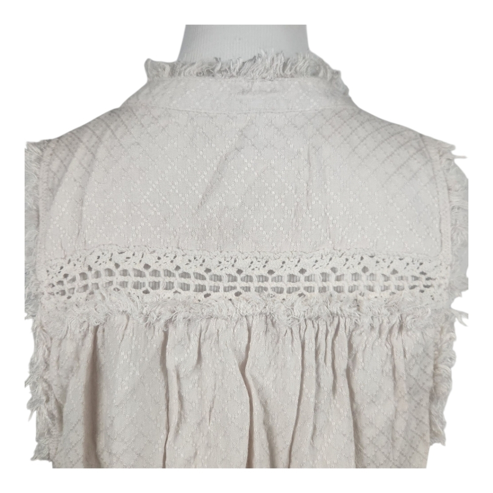 FREE PEOPLE Low Tide Sleeveless Cream Button-Up Bodysuit Size Medium - Picture 6 of 8